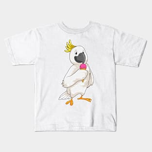 Parrot with Waffle ice cream Kids T-Shirt